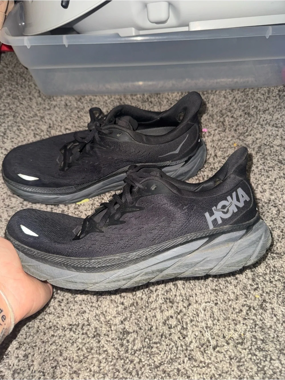 HOKA Clifton 8, Black/Black, Men’s